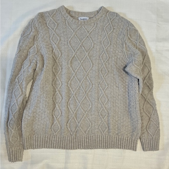 Goodfellow & Co Men's Off White Cable Knit Sweater Size XL - Picture 2 of 6